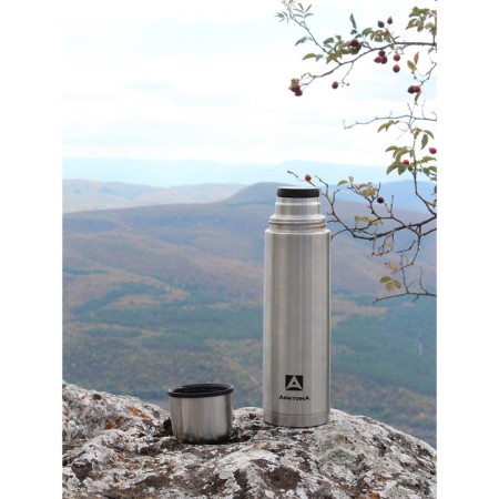 Thermos "Arctic", 101, 750 ml, d-5.1 cm, with a case, 24 hours, h-28.8 cm, d-8.1 cm, chrome-3