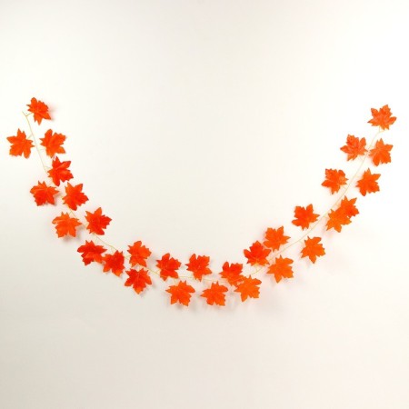 Decor "Girland from the leaves" Length: 2.4 m, width: 26 cm, red color-1