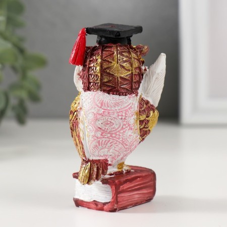 Souvenir Polystone "Scientist Red Eagle owl on the book" MIX 3.5x4x8.5 cm-3