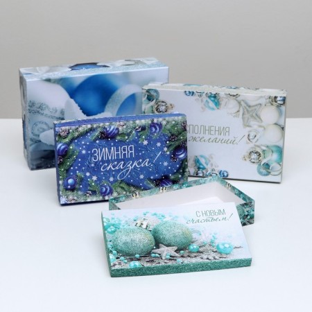 Set of boxes 4 in 1 "Winter Tale", 30 x 20 x 8 - 24 x 14 x 5 cm