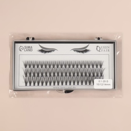 A set of overhead eyelashes "Classic", bundles, 10, 12, 14 mm, thickness 0.1 mm, bend D, 20 D-5