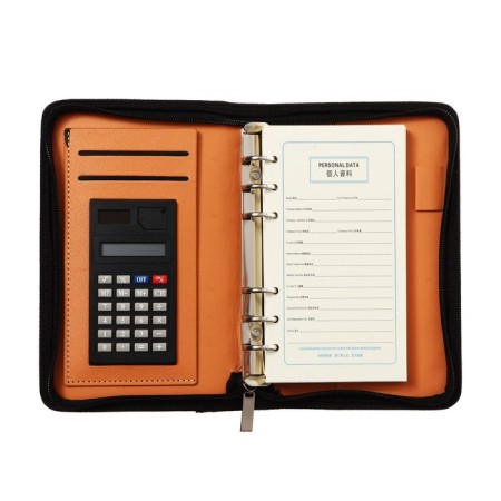 Organizer on the rings A6, 96 sheets in a ruler, on a zipper from 3 sides, leatherette, mix-20