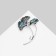 Brooch "Galiotis" flowers-zontics, green color in silver