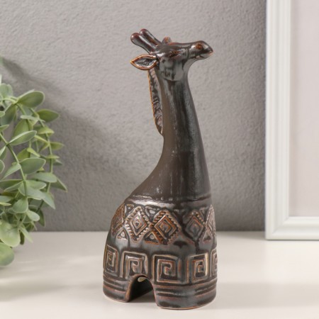 Souvenir Ceramics "Giraffe. Ethnic patterns" Brown 8x5x18.5 cm-3