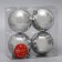 Set of balls plastic D-8 cm, 4 pcs "Emily droplets" silver