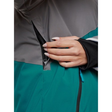 Ski jacket women's winter, size 52, dark green color-6