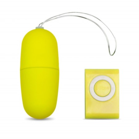 Vibroyaitzo jaga jaga, with a remote control, silicone, 7/3 cm, yellow
