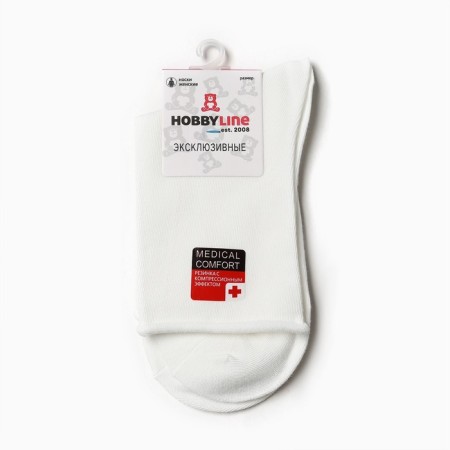 Women's socks without elastic bands, white color, size 36-40-2