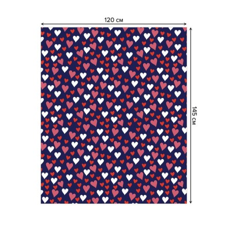The tablecloth "Snowfall from hearts", rectangular, Saten, size 120x145 cm-1