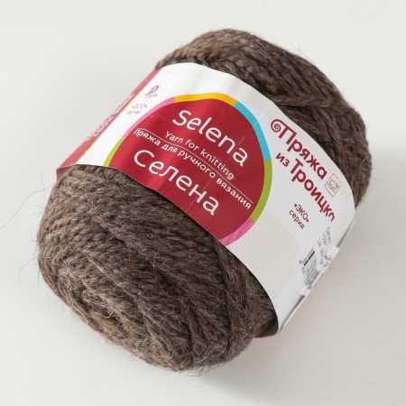 Yarn "Selena" 100% wool 160m/100g (1059 dark coffee)-1