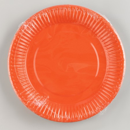 Disposable plate plate plain, orange color-5