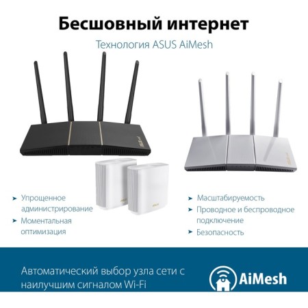 Wireless ASUS RT-AX57 AX3000 10/100/1000Base-TX Black-6