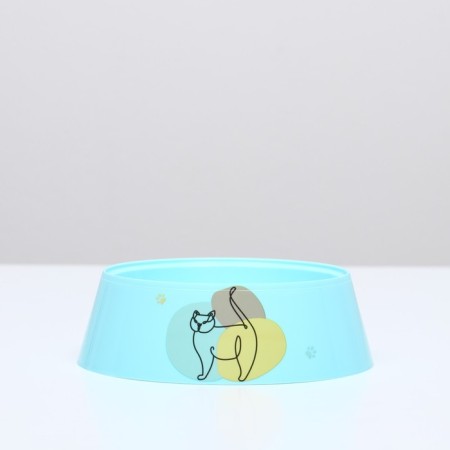 MIR-MUAU bowl for cats 300 ml, 14.5 x 14.5 x 4 cm, blue-2