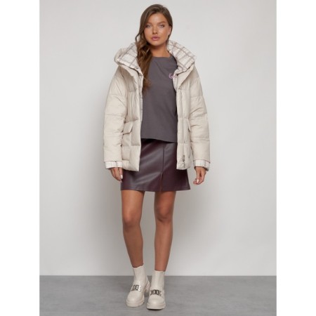 Winter jacket, size 46, beige color-5