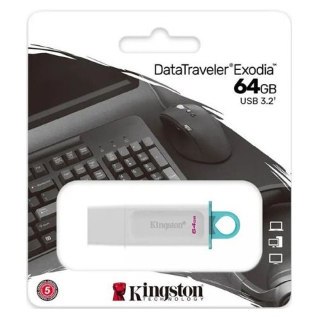 USB flash drive 64 GB Kingston DT Exodia White KC-U2G64-5R USB 3.2 / turquoise ring