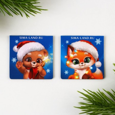 New Year. Bookmarks for books Magnetic 2 pcs on the “Happiness” substrate-3