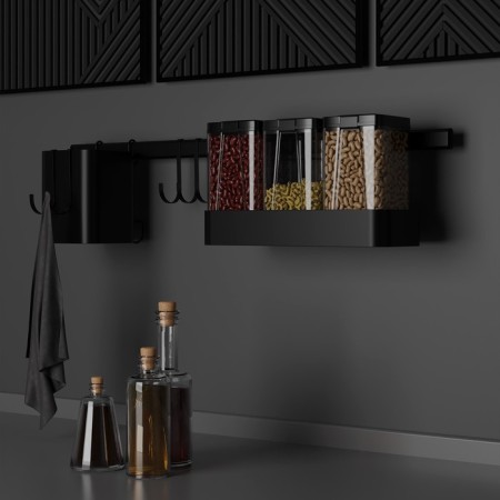 Railing system for the kitchen for 8 objects of the share, 60.5 cm, black color-7