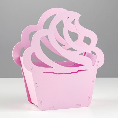 Kashpo wooden "Pirozhot" 21.5x19x7.6 cm pink-3