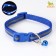 The collar is two -layer with fastx and a reflective strip, 30 x1.5 cm, blue