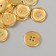 Buttons Plastic 4 PROVEL "Golden" 2.3x2.3 cm set 15 pcs