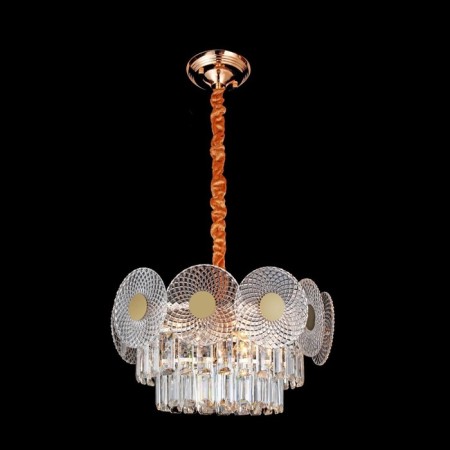 Crystal chandelier Gerhort G21145/7GD+CL, 7x40W, E14, 800x45x45 cm, gold color