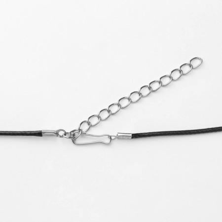 Unisex "Fang", color black silver on a black lace, 42 cm-3