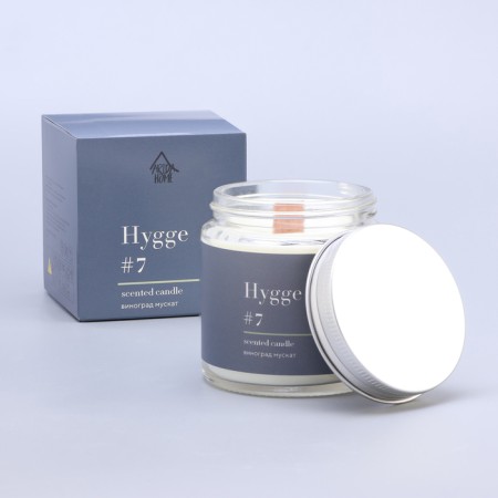 Aromatic candle "Hygge" #7 grapes nutmeg, soy wax, in a jar, 90 g-8