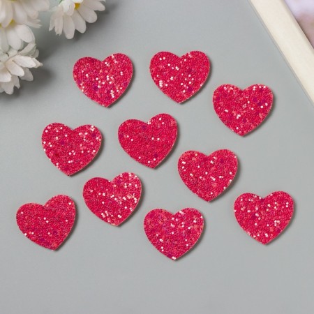 Decor for the creativity of felt lords "Heart" pink 2.7x3 cm-2