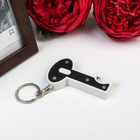 Flashlight on the ring+opening "key" mix 8.5x4x1 cm-1