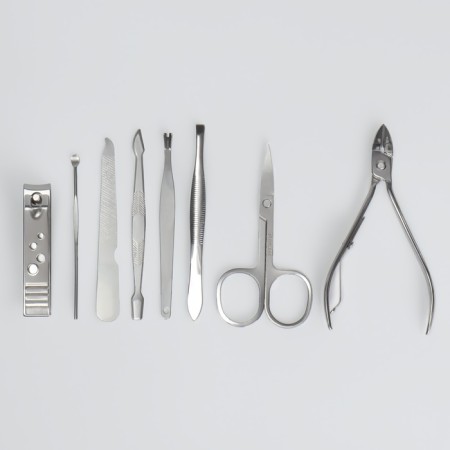 Manicure set, 8 items, in case, color mix-3
