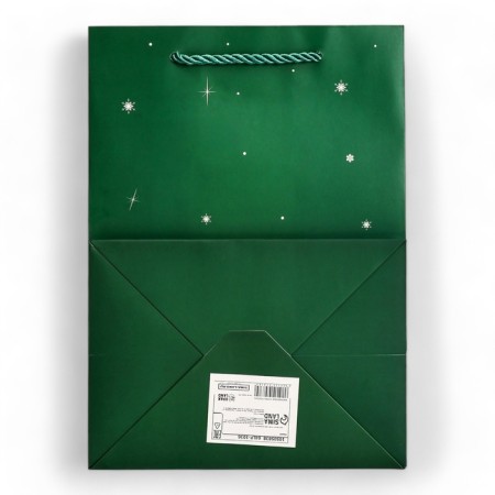Laminated package, with the New Year window, 25 x 18 x 13 cm, green-1