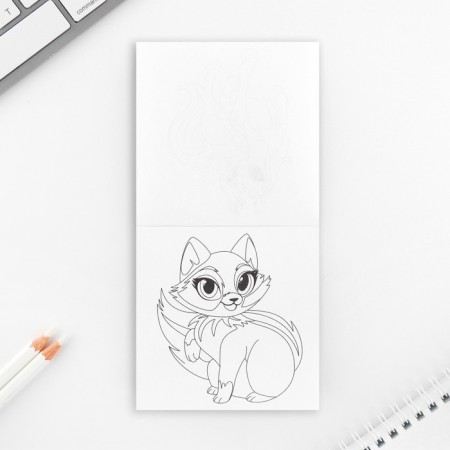 Gift set: notebook coloring and wax crayons "Anime"-6
