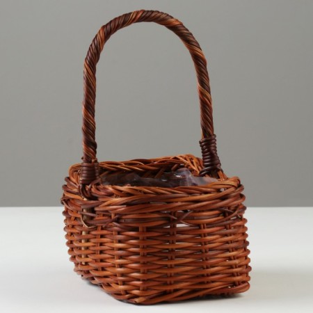 Wicker basket, 16 x 13 x 9.5/21.5 cm, rattan