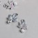 Decor for creativity metal, rhinestones "Maple leaves with bead" silver 1.3x1.8 cm