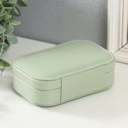 Casket to the leatherette for jewelry "Emory" Green 15x10x4.5 cm-3