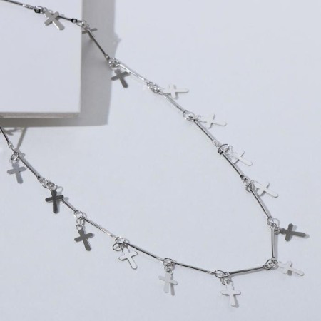 Metallica chocker crosses, silver color, l = 30 cm