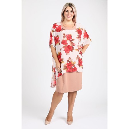 Female dress, size 62, beige color-1