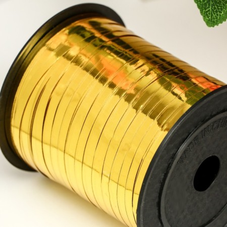 Tape for decor and gifts, gold, metallized, 0.5 cm x 250 m-2