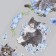 Stickers for creativity "Gray cats and blue flowers" set of 6 sheets 18x6 cm