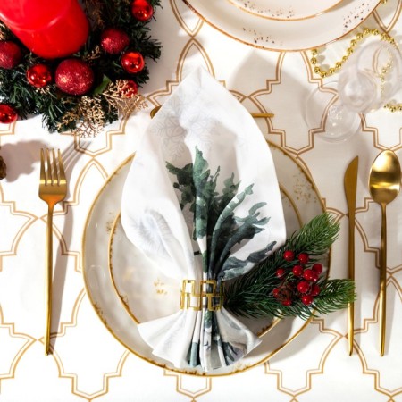 Set of New Year's napkins Ethel Forest Animals, 40x40cm - 4 pcs, cotton, sarzha