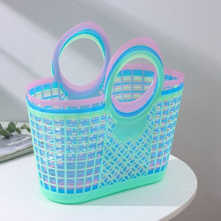 Basket - storage bag, plastic, 28 × 14 × 25 cm, color mix-3