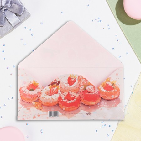 The envelope for money "with the warmest and most tender wishes!" Donuts, 16.5 x 8 cm-1