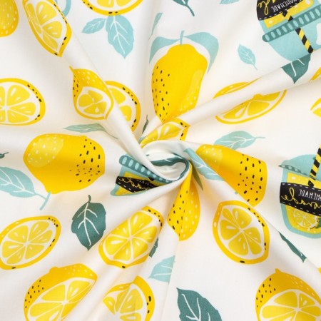 Curtains for the kitchen Ethel Lemonada 149x180 cm - 2 pcs, grabbing - 2 pcs, 80% HL, 20% PE-5
