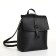 City backpack of artificial leather with lightning, black color