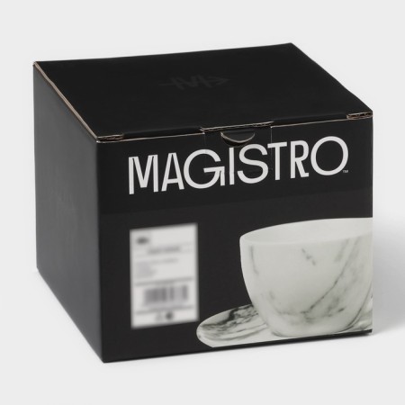 Набор чайный фарфоровый Magistro Real Marble, 4 предмета: 2 чашки 150 мл, 2 блюдца d=12,5 см-13