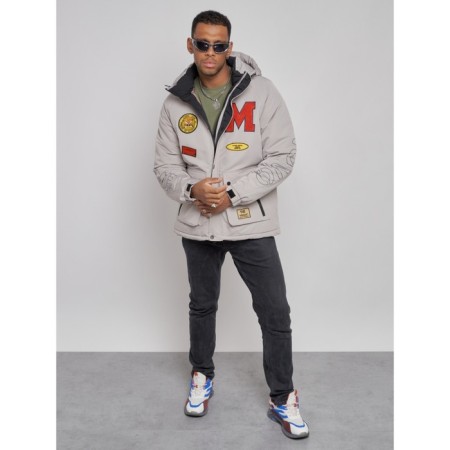 Winter male jacket, size 50, gray color-8