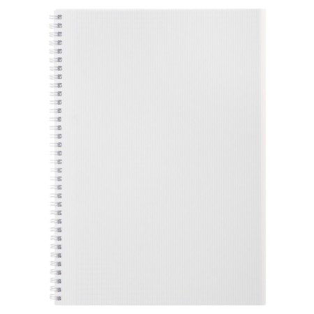 A4 notebook, 80 sheets, in a cage on a crest, Velvet, plastic cover, block 65 g/m2, white