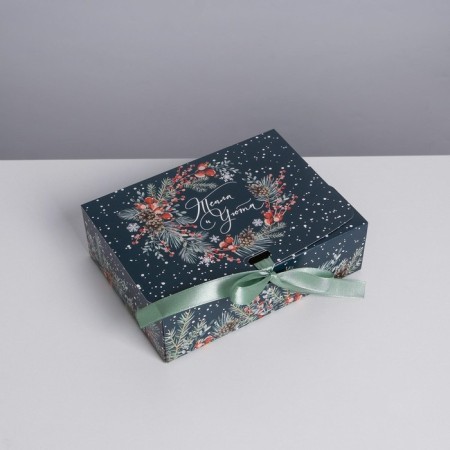 Folding Gift Box "New Year Botanika", 16.5 x 12.5 x 5 cm, New Year-3
