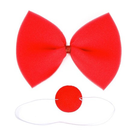 Carnival set "Clown" 2 items: bow, nose, color mix-1