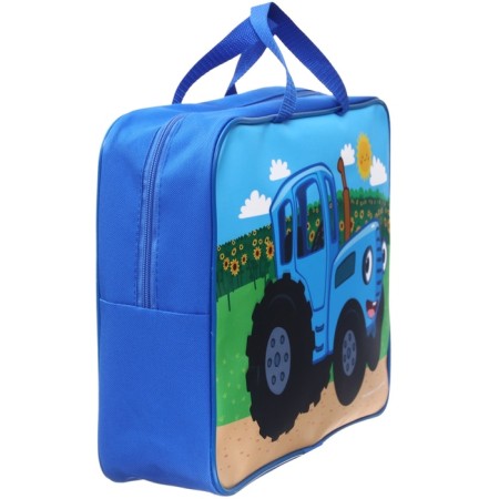Folder with handles textile A4, 350x270x100 mm, blue tractor-2